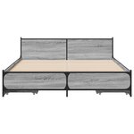 vidaXL Cadre de lit avec tiroirs sans matelas sonoma gris 135x190 cm