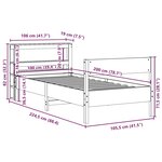 vidaXL Cadre de lit sans matelas cire marron 100x200cm bois pin massif