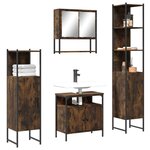 vidaXL Ensemble de meubles de salle de bain 4 Pièces Chêne fumé Bois