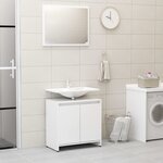vidaXL Meubles de salle de bain Blanc brillant Bois d'ingénierie