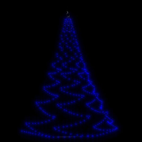 vidaXL Arbre mural avec crochet métallique 720 LED Bleu 5 m Int/Ext