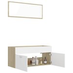 vidaXL Ensemble de meubles de salle de bain 2Pièces blanc et chêne sonoma