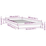 vidaXL Cadre de lit à LED sans matelas 100x200 cm bois massif