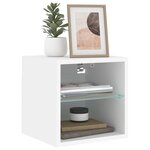 vidaXL Meuble TV mural avec lumières LED blanc 30x28 5x30 cm