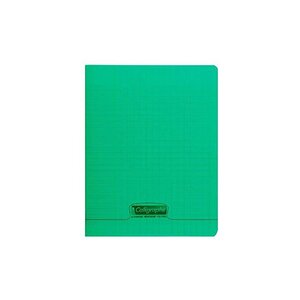 Cahier 32 pages seyès 90 g  couverture polypropylène vert  format 17 x 22 cm  CALLIGRAPHE
