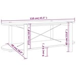 vidaXL Table basse Noir 110x48x40 cm Bois d'ingénierie