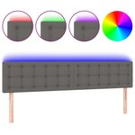 vidaXL Tête de lit à LED Gris 160x5x78/88 cm Similicuir