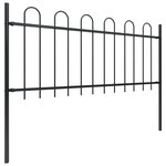 vidaXL Clôture de jardin avec dessus en cerceau Acier 17 x 0 8 m Noir