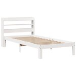 vidaXL Cadre de lit avec tête de lit blanc 90x200cm bois de pin massif