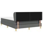 Lit box spring avec matelas - Gris foncé  140x190 cm  Tissu
