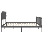 vidaXL Cadre de lit sans matelas gris 200x200 cm bois massif de pin