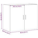 vidaXL Armoire murale sonoma gris 80x42 5x64 cm bois d'ingénierie