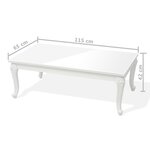vidaXL Table basse 115x65x42 cm Blanc brillant