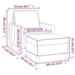 vidaXL Fauteuil avec repose-pied Rouge bordeaux 60 cm Velours