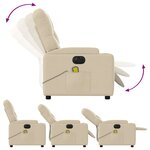 vidaXL Fauteuil inclinable de massage électrique crème tissu