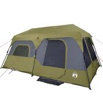 vidaXL Tente familiale 9 personnes vert libération rapide imperméable