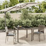 vidaXL Ensemble à manger de jardin 3 Pièces coussins gris résine tressée