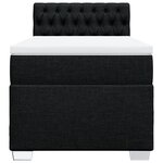 vidaXL Sommier à lattes de lit avec matelas Noir 100x200 cm Tissu