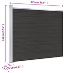 vidaXL Panneau de clôture WPC 175x146 cm Noir
