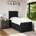 vidaXL Sommier à lattes de lit avec matelas Noir 100x200 cm Velours