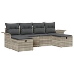 Set de Canapés de Jardin vidaXL 6 pièces avec Coussins Gris Clair en Rattan Synthétique
