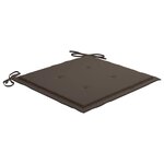 vidaXL Chaise à bascule avec coussin taupe Bois de teck solide
