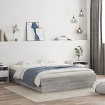 vidaXL Cadre de lit et tiroirs sonoma gris 140x190 cm bois ingénierie