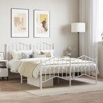 vidaXL Cadre de lit métal sans matelas et pied de lit blanc 140x190 cm