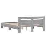 vidaXL Cadre de lit avec LED sans matelas sonoma gris 140x200 cm