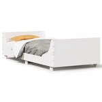 vidaXL Cadre de lit sans matelas blanc 100x200 cm bois de pin massif