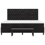 vidaXL Lit à Sommier à Ressorts avec Matelas et Banc  Noir 200x200 cm Velours