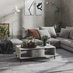 vidaXL Table basse gris béton 103 5x60x35 cm bois d'ingénierie