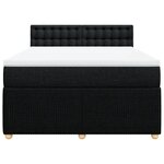 vidaXL Sommier à lattes de lit avec matelas Noir 160x200 cm Tissu