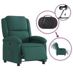 vidaXL Fauteuil inclinable électrique Vert foncé Tissu