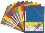 Pqt de 10 Chemises Carte Lustée 24 x 32 cm à rabats et élastiques et étiquette Assorties COUTAL