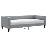 vidaXL Lit de jour avec matelas gris clair 100x200 cm tissu