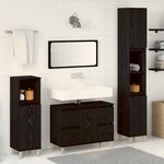 vidaXL Ensemble de meubles de salle de bain 3 pièces Chêne noir Bois d'ingénierie