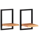 vidaXL Étagères murales 2 Pièces 25x25x35 cm Bois d'acacia et acier