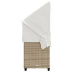 vidaXL Chaise longue avec auvent et coussins beige résine tressée