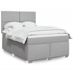 vidaXL Sommier à lattes de lit avec matelas Gris clair 140x190cm Tissu
