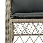 vidaXL Ensemble à manger de jardin et coussins 5 Pièces gris clair rotin