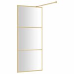 vidaXL Paroi de douche avec verre ESG transparent doré 90x195 cm