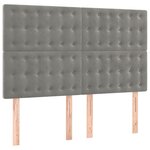 vidaXL Sommier à lattes de lit et matelas Gris clair 140x200cm Velours