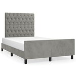 vidaXL Cadre de lit avec tête de lit gris clair 120x190 cm velours