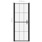 vidaXL Porte de douche Verre trempé 81x195 cm Noir
