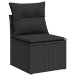 vidaXL Salon de jardin avec coussins 7 Pièces gris résine tressée