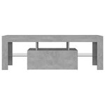 vidaXL Meuble TV avec lumières LED gris béton 120x35x40 cm