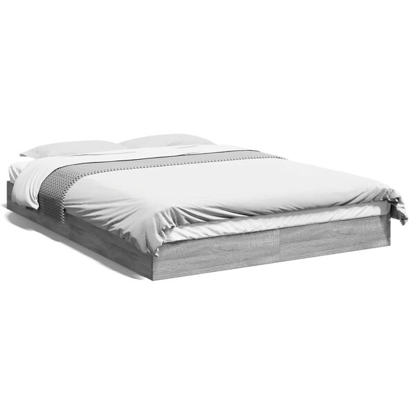 vidaXL Cadre de lit sans matelas sonoma gris 140x200 cm