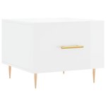 vidaXL Table basse blanc brillant 50x50x40 cm bois d'ingénierie