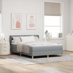 vidaXL Lit à ressorts avec matelas gris clair 160x200 cm en tissu